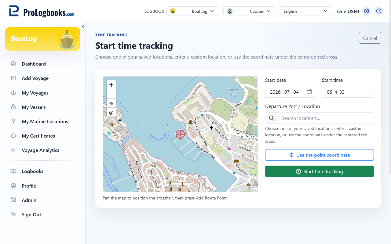Record locations, time, and route